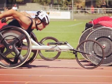 Brian Siemann competes in the 2016 paralympic trials in Charlotte, North Carolina. Credit: Maria Siemann.